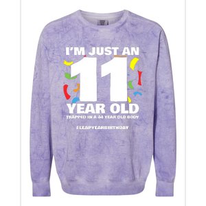 Leap Year Birthday 44th Birthday Party Leap Day Birthday Colorblast Crewneck Sweatshirt