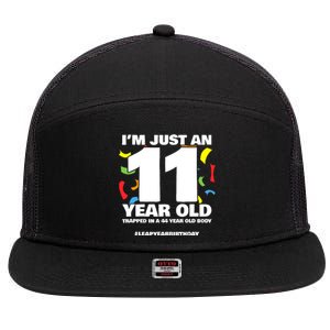 Leap Year Birthday 44th Birthday Party Leap Day Birthday 7 Panel Mesh Trucker Snapback Hat