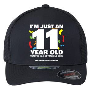 Leap Year Birthday 44th Birthday Party Leap Day Birthday Flexfit Unipanel Trucker Cap