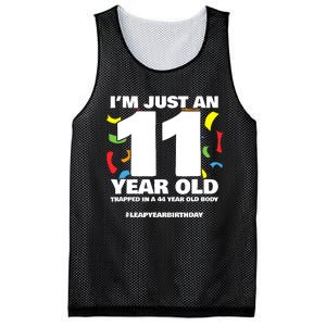 Leap Year Birthday 44th Birthday Party Leap Day Birthday Mesh Reversible Basketball Jersey Tank