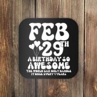 Leap Years Birthday 2024 Quote February 29th Leap Day Coaster