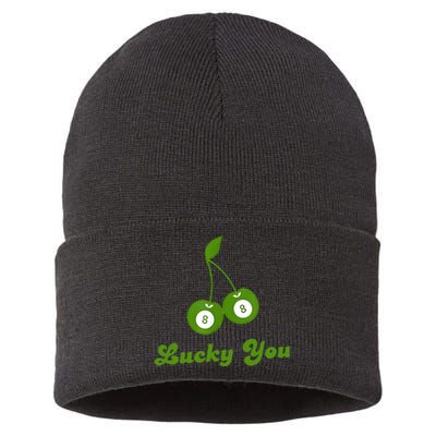 Lucky You Baby 8 Ball Cherry Baby Sustainable Knit Beanie