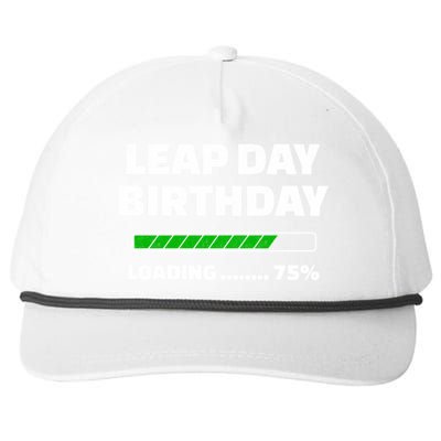 Leap Year Birthday Cool Gift Feb 29th Birthday Cool Gift Leap Day Birthday Great Snapback Five-Panel Rope Hat