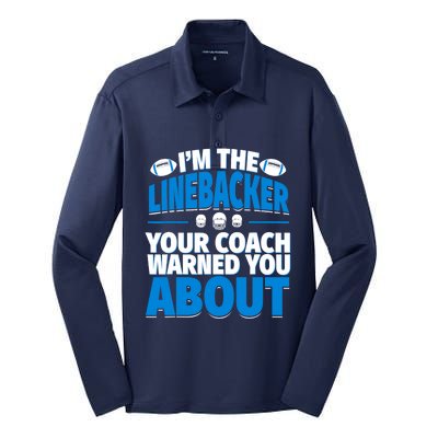 Linebacker Your Coach Warned You About - Football Linebacker Silk Touch Performance Long Sleeve Polo