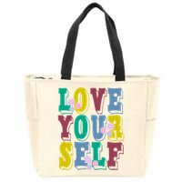Love Yourself Cute Flower Zip Tote Bag