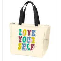 Love Yourself Cute Flower Zip Tote Bag
