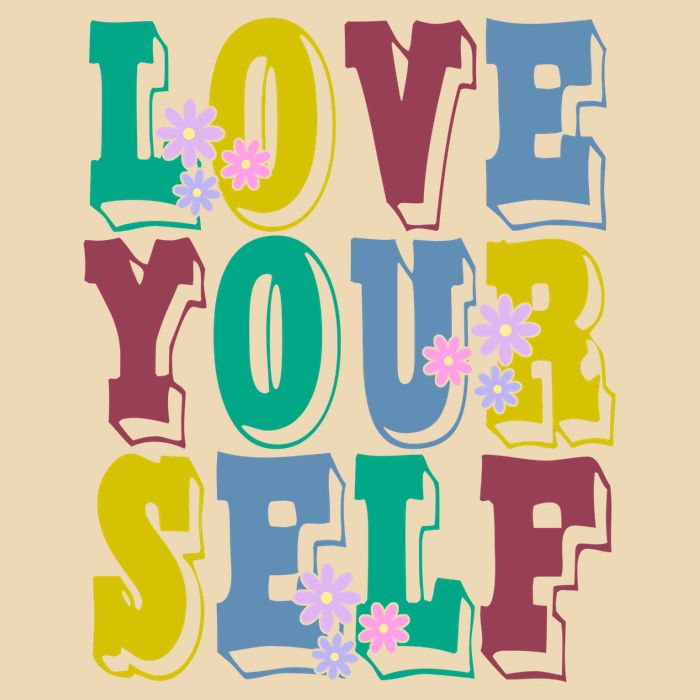 Love Yourself Cute Flower Zip Tote Bag