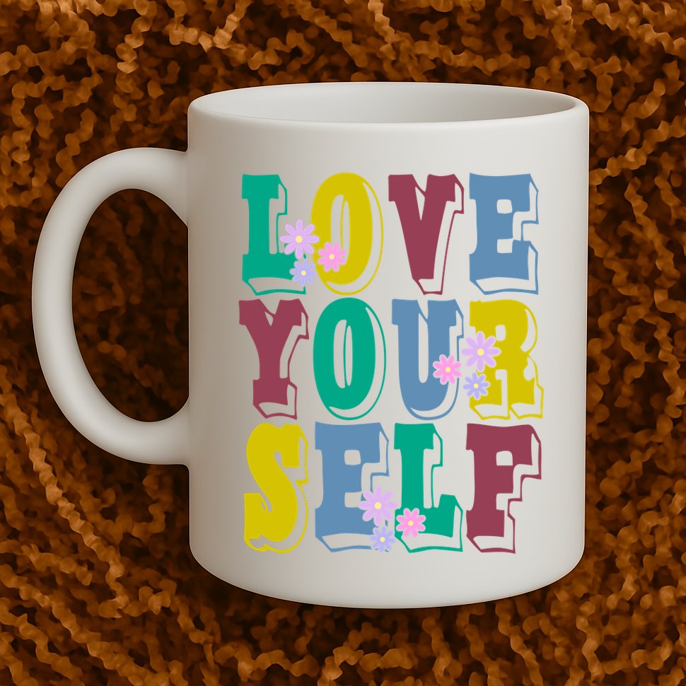 Love Yourself Cute Flower Mug