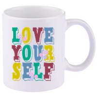 Love Yourself Cute Flower 11oz C Handle Ceramic Mug