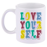 Love Yourself Cute Flower 11oz C Handle Ceramic Mug