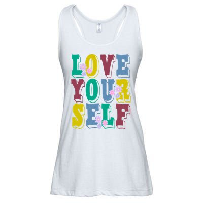 Love Yourself Cute Flower Ladies Essential Flowy Tank