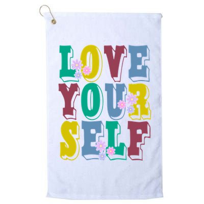 Love Yourself Cute Flower Golf Towel