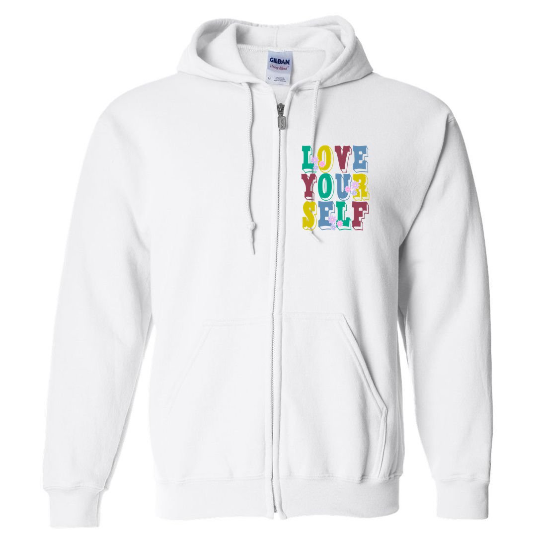 Love Yourself Cute Flower Full Zip Hoodie