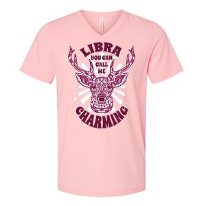 Libra You Can Call Me Charming V-Neck T-Shirt