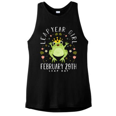 Leap Year Cute Frog Leap Day Birthday Ladies PosiCharge Tri-Blend Wicking Tank