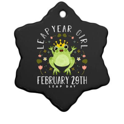 Leap Year Cute Frog Leap Day Birthday Ceramic Star Ornament