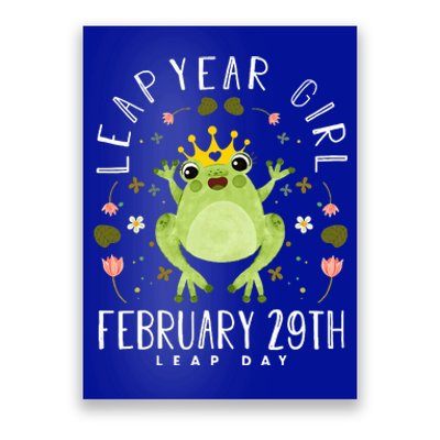 Leap Year Cute Frog Leap Day Birthday Poster