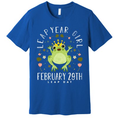 Leap Year Cute Frog Leap Day Birthday Premium T-Shirt