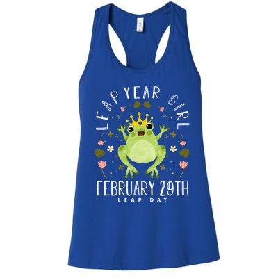 Leap Year Cute Frog Leap Day Birthday Women's Racerback Tank