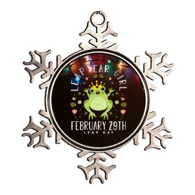 Leap Year Cute Frog Leap Day Birthday Metallic Star Ornament