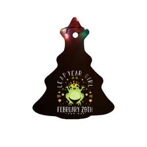 Leap Year Cute Frog Leap Day Birthday Ceramic Tree Ornament