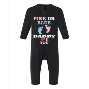 Loves You Dad Gender Reveal Baby Shower Infant Fleece One Piece