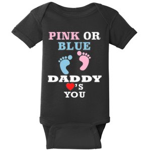 Loves You Dad Gender Reveal Baby Shower Baby Bodysuit