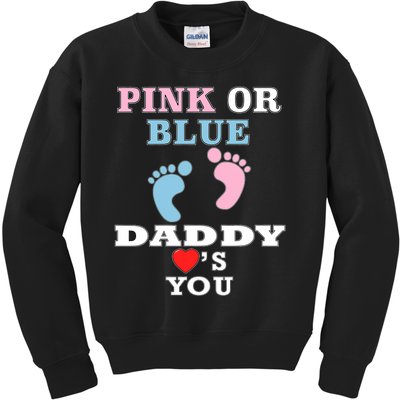 Loves You Dad Gender Reveal Baby Shower Kids Sweatshirt