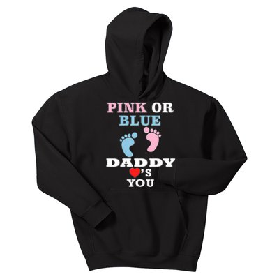 Loves You Dad Gender Reveal Baby Shower Kids Hoodie