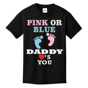 Loves You Dad Gender Reveal Baby Shower Kids T-Shirt