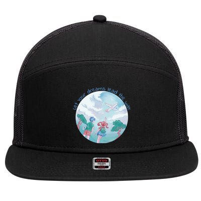 Let Your Dreams Lead The Way Travel 7 Panel Mesh Trucker Snapback Hat