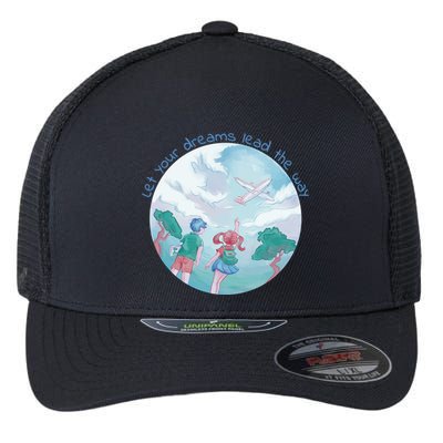 Let Your Dreams Lead The Way Travel Flexfit Unipanel Trucker Cap