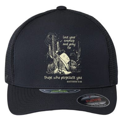 Love Your Enemies Christian Inspirational Gear Cowgirl Flexfit Unipanel Trucker Cap