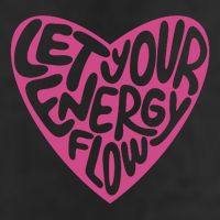 Let Your Energy Flow Heart Quote 7 Panel Mesh Trucker Snapback Hat