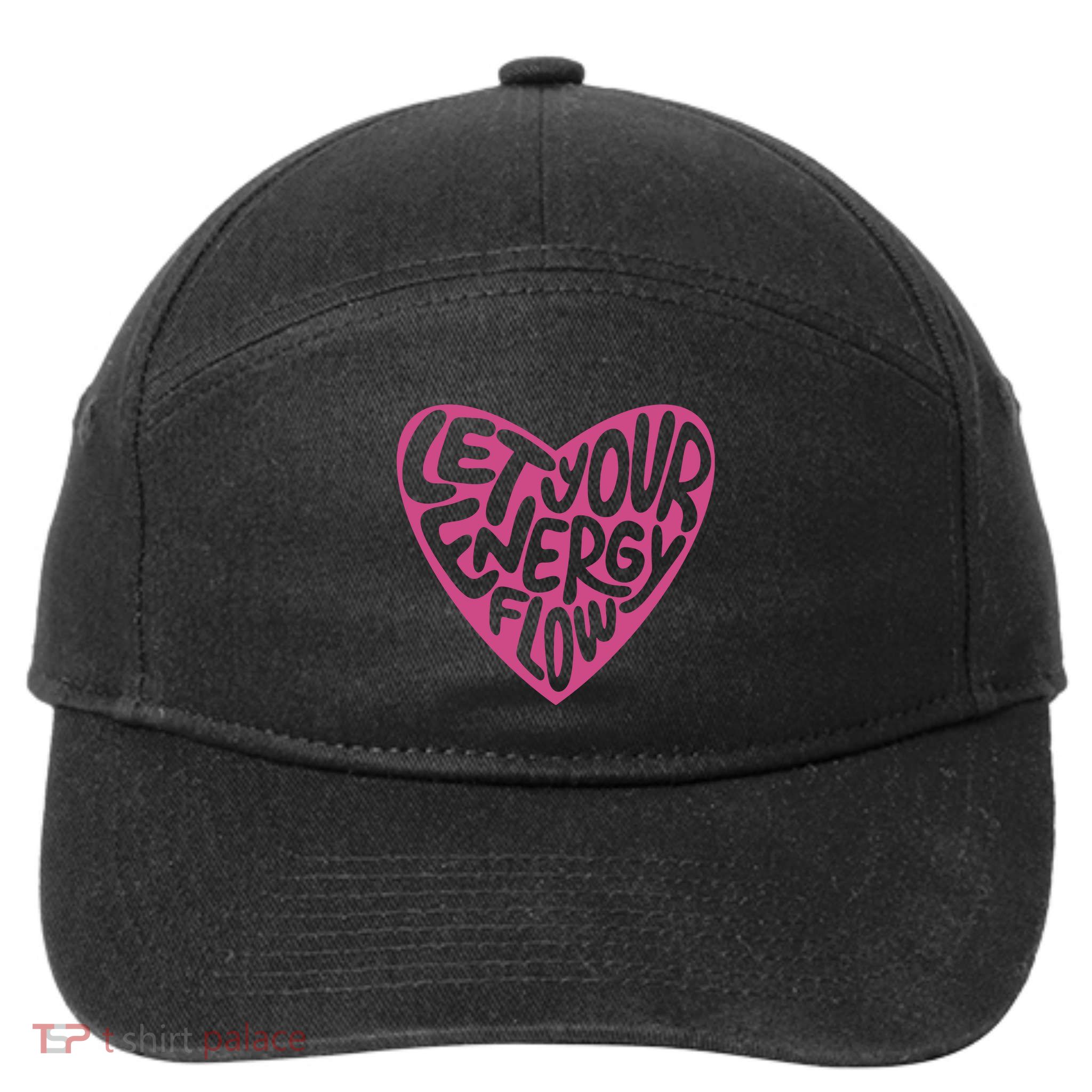 Let Your Energy Flow Heart Quote 7-Panel Snapback Hat