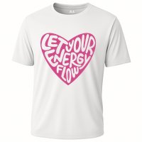Let Your Energy Flow Heart Quote Cooling Performance Crew T-Shirt