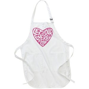 Let Your Energy Flow Heart Quote Full-Length Apron With Pockets