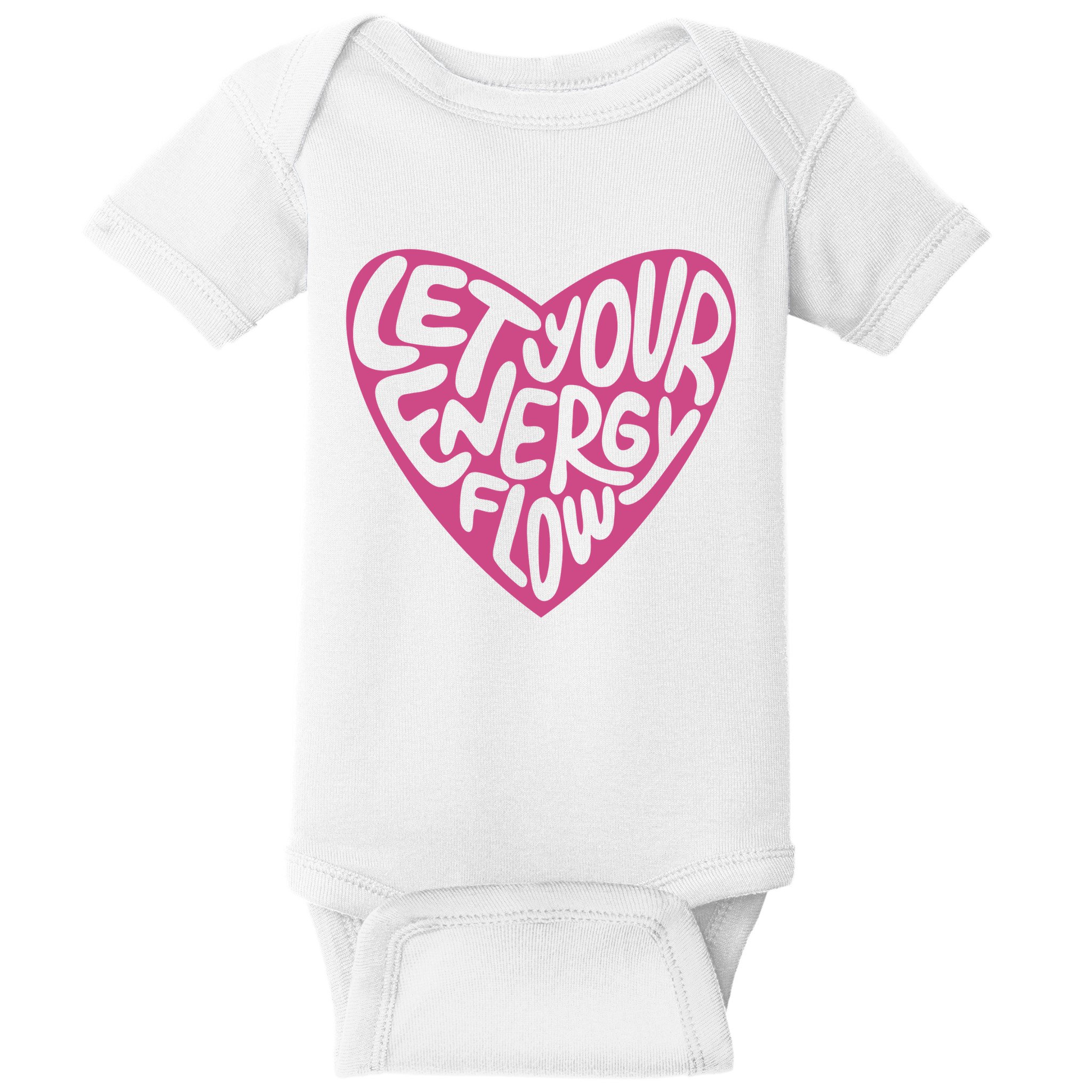 Let Your Energy Flow Heart Quote Baby Bodysuit