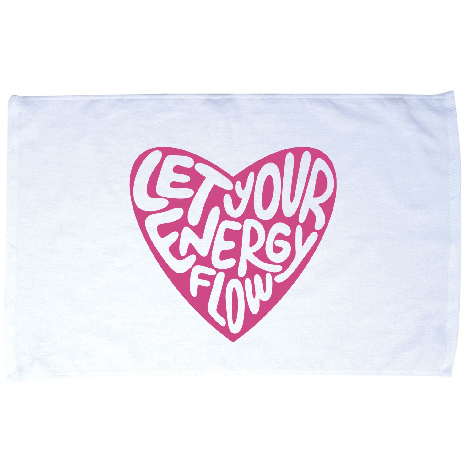 Let Your Energy Flow Heart Quote Microfiber Hand Towel