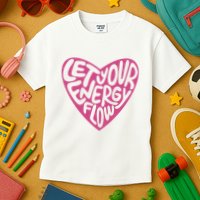 Let Your Energy Flow Heart Quote Kids T-Shirt