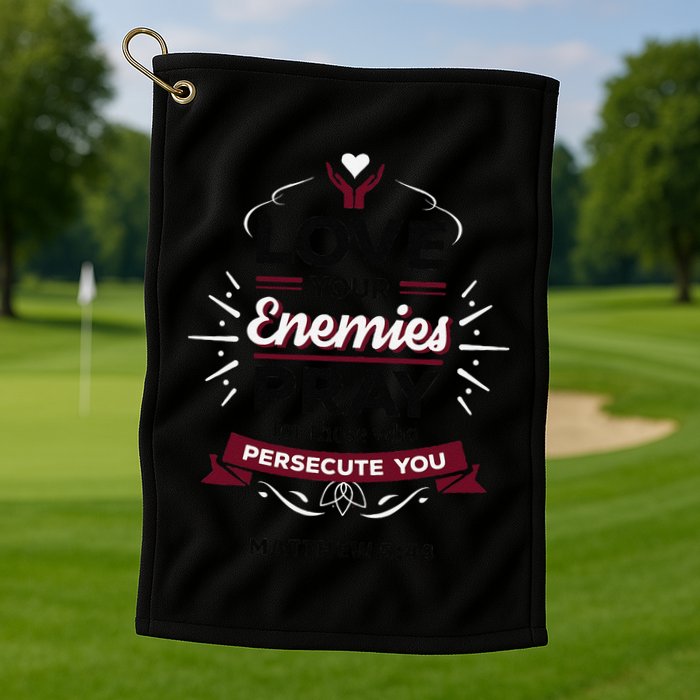 Love Your Enemies Pray For Those Who Persecute You Matthew Golf Towel
