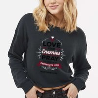Love Your Enemies Pray For Those Who Persecute You Matthew Cropped Pullover Crew