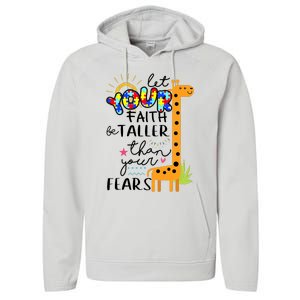 Let Your Faith Be Taller Than Your Fears Autism Performance Fleece Hoodie