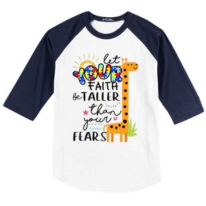 Let Your Faith Be Taller Than Your Fears Autism Baseball Sleeve Shirt