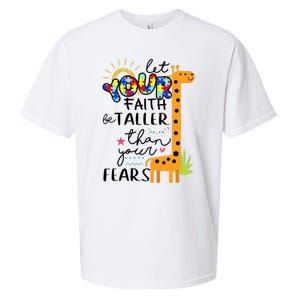 Let Your Faith Be Taller Than Your Fears Autism Sueded Cloud Jersey T-Shirt