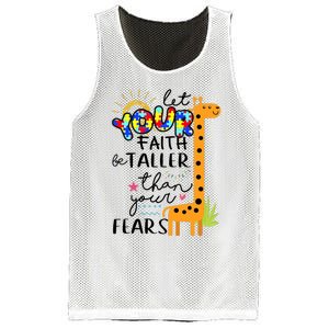 Let Your Faith Be Taller Than Your Fears Autism Mesh Reversible Basketball Jersey Tank