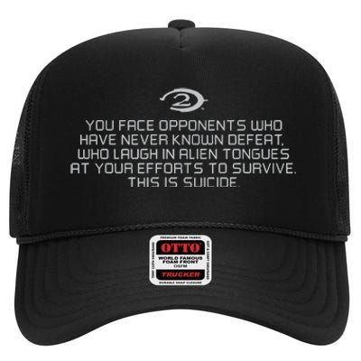 Legendary You Face Opponents Who Have Never Known Defeat Who Laugh In Alien Tong High Crown Mesh Back Trucker Hat