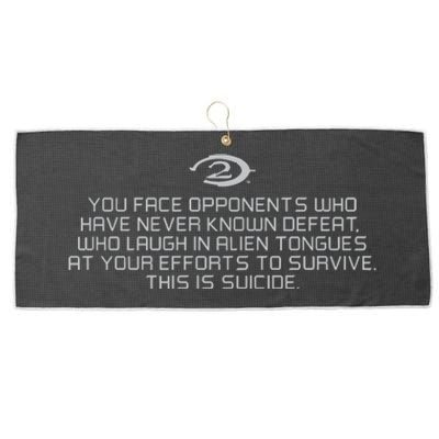 Legendary You Face Opponents Who Have Never Known Defeat Who Laugh In Alien Tong Large Microfiber Waffle Golf Towel