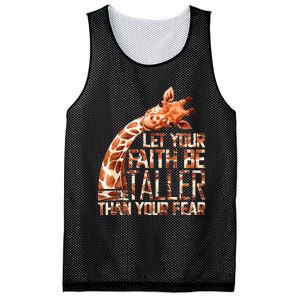 Let Your Faith Be Taller Than Your Fear Giraffe Mesh Reversible Basketball Jersey Tank