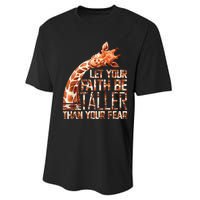 Let Your Faith Be Taller Than Your Fear Giraffe Performance Sprint T-Shirt